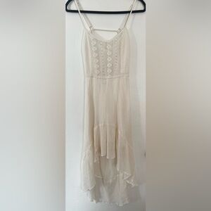 Element Cream Lace-Front Hi-low Summer Dress
